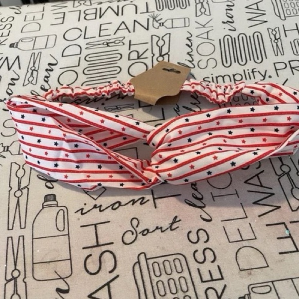 Red and White Star Hair headband